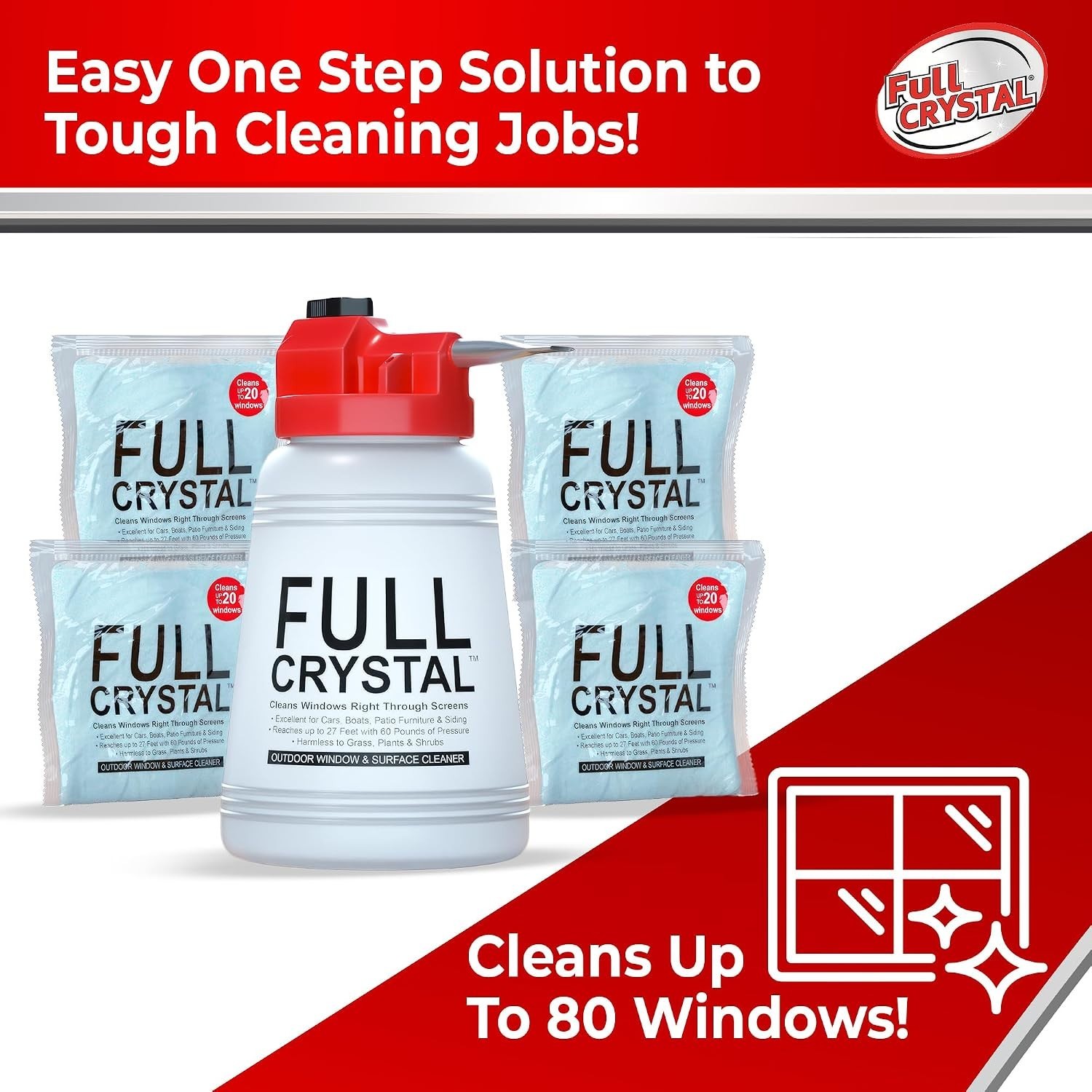 Outdoor Glass Cleaner - 27 ft , 80 Windows