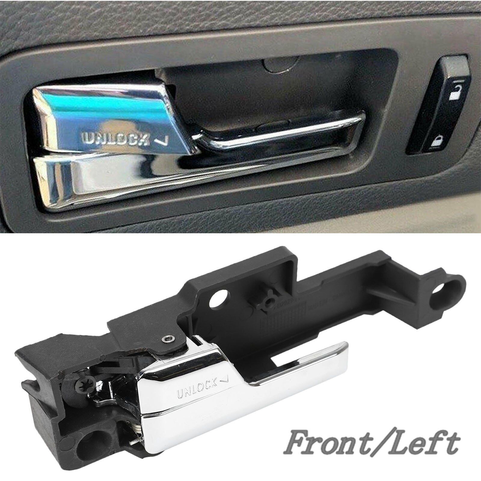 INTERIOR DOOR HANDLE FOR 2006-2012 FORD FUSION MKZ FRONT LEFT DRIVER SIDE CHROME