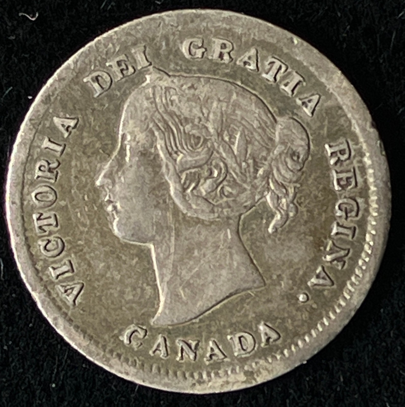 1872 - H Canada Silver 5 Cents, Queen Victoria, Free US Shipping