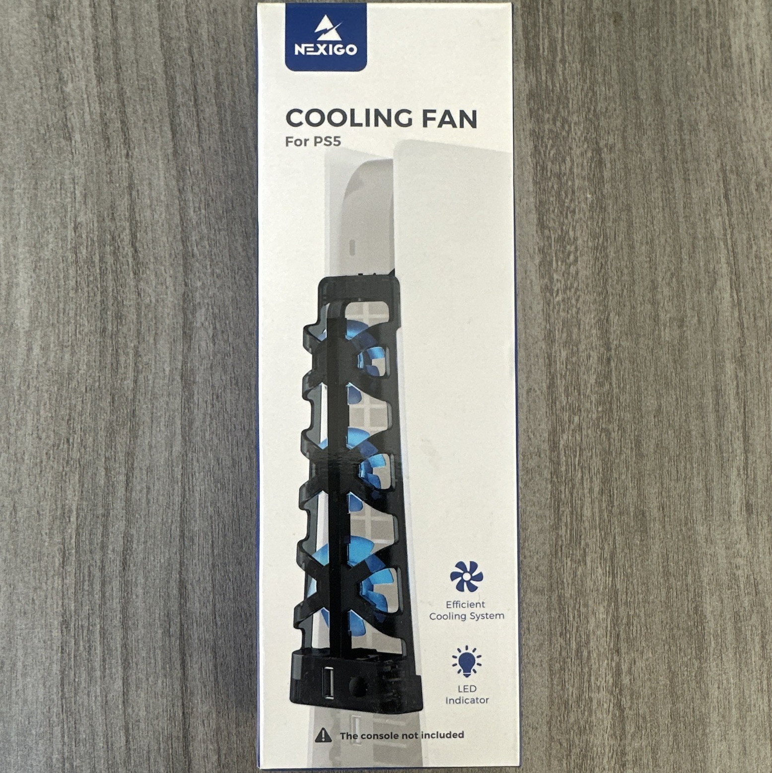 NexiGo PS5 Cooling Fan Attachment 3-Fan Black w/ LED Indicator USB Pass-Through