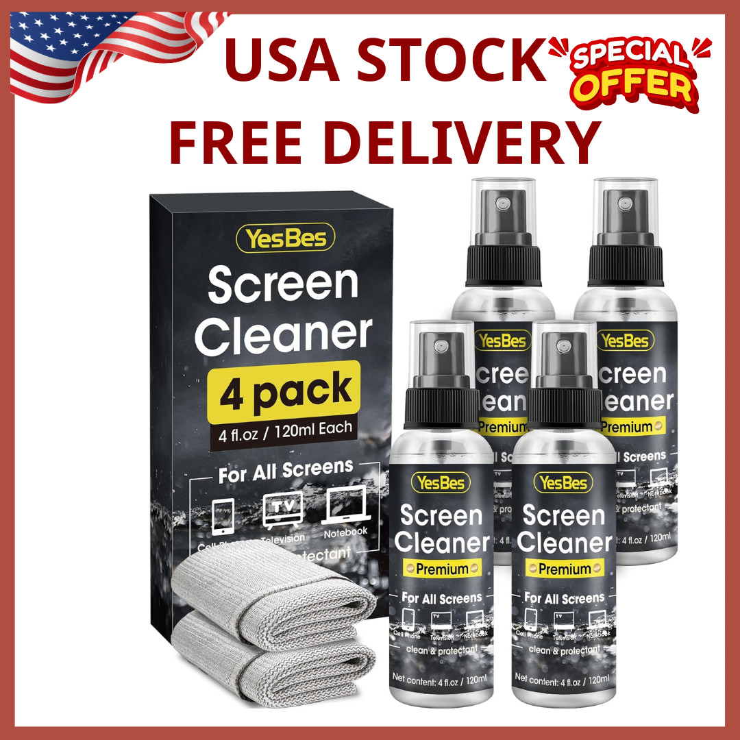 Screen Cleaner Spray 16Oz (4Oz X 4 Pack) - TV & Computer Screen Cleaner with