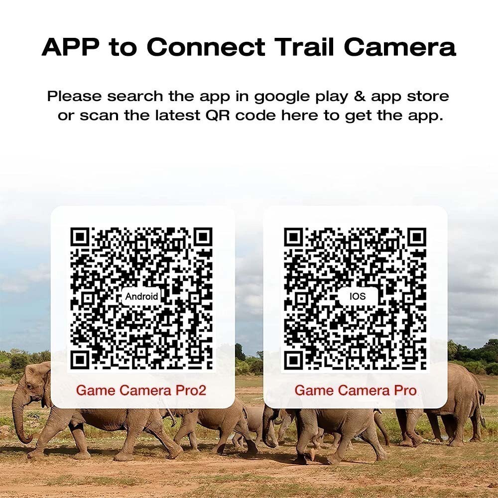 4K Hunting Trail Camera WiFi Bluetooth 30MP Wildlife Waterproof Cam Night Vision