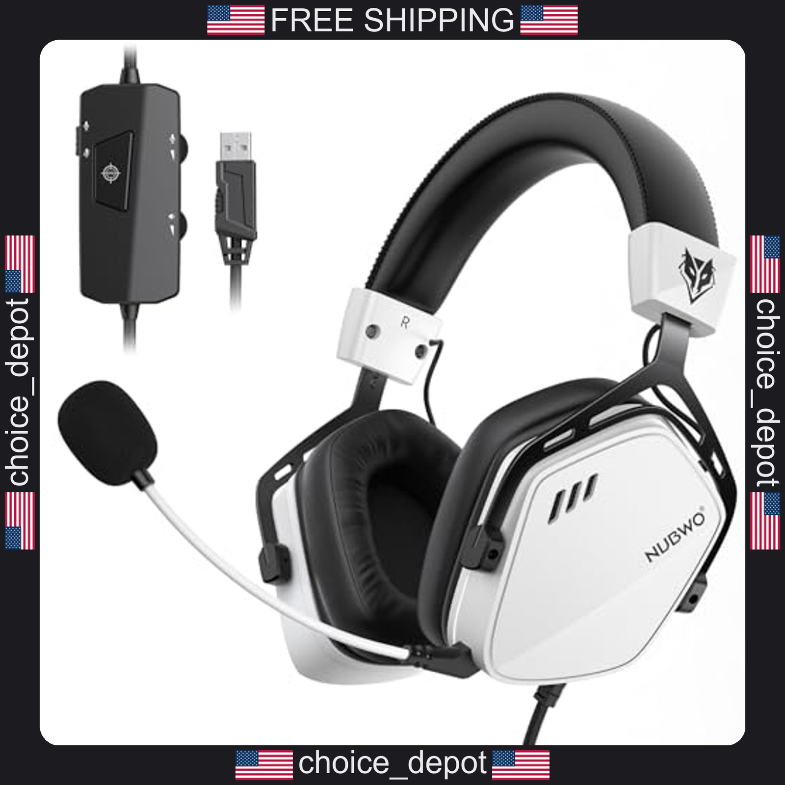 USB Gaming Headset with 50mm Drivers for PC and Consoles