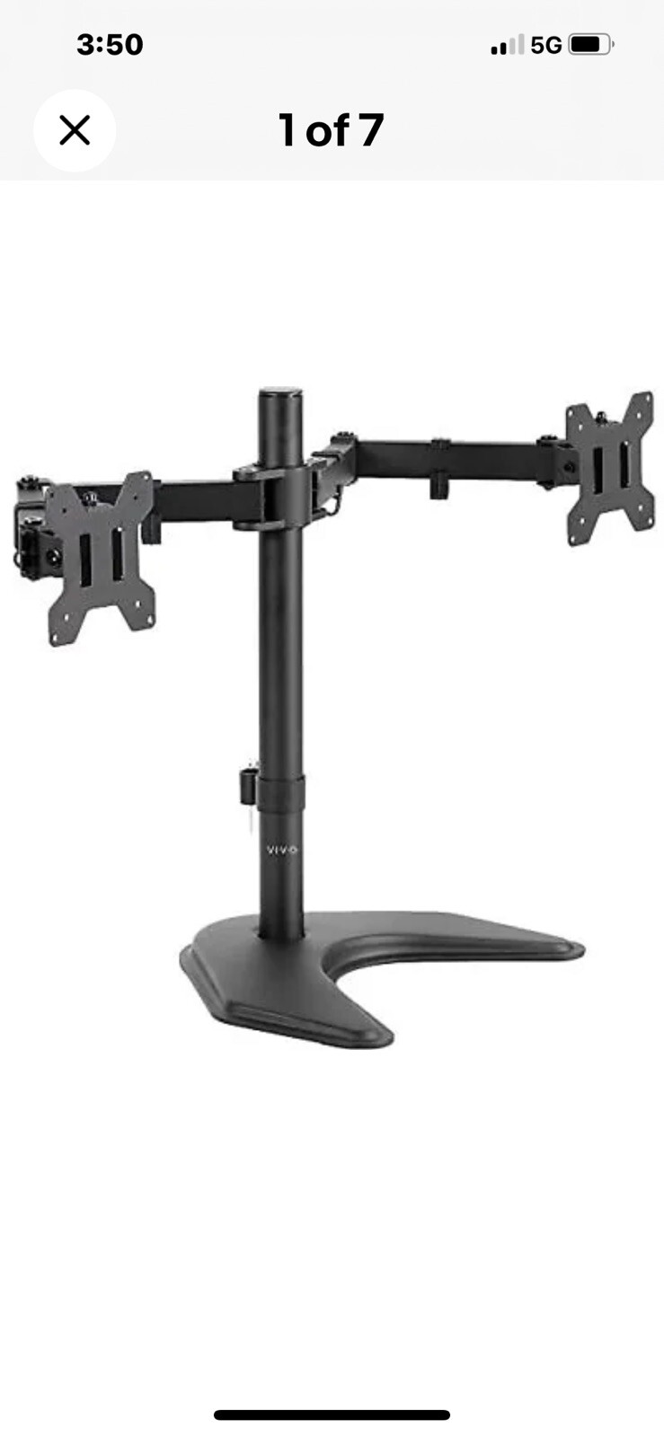 VIVO STAND-V002F Dual LED LCD Monitor Free-Standing Desk Stand, Black