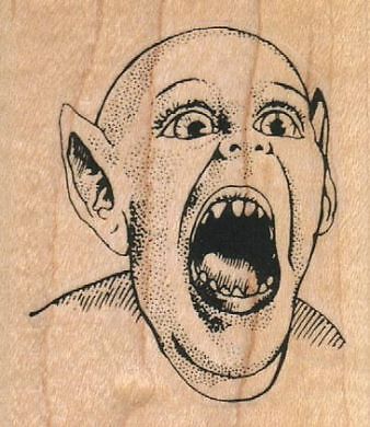 Bat Boy 2 x 2 1/4" Rubber Stamp, Alien Stamp