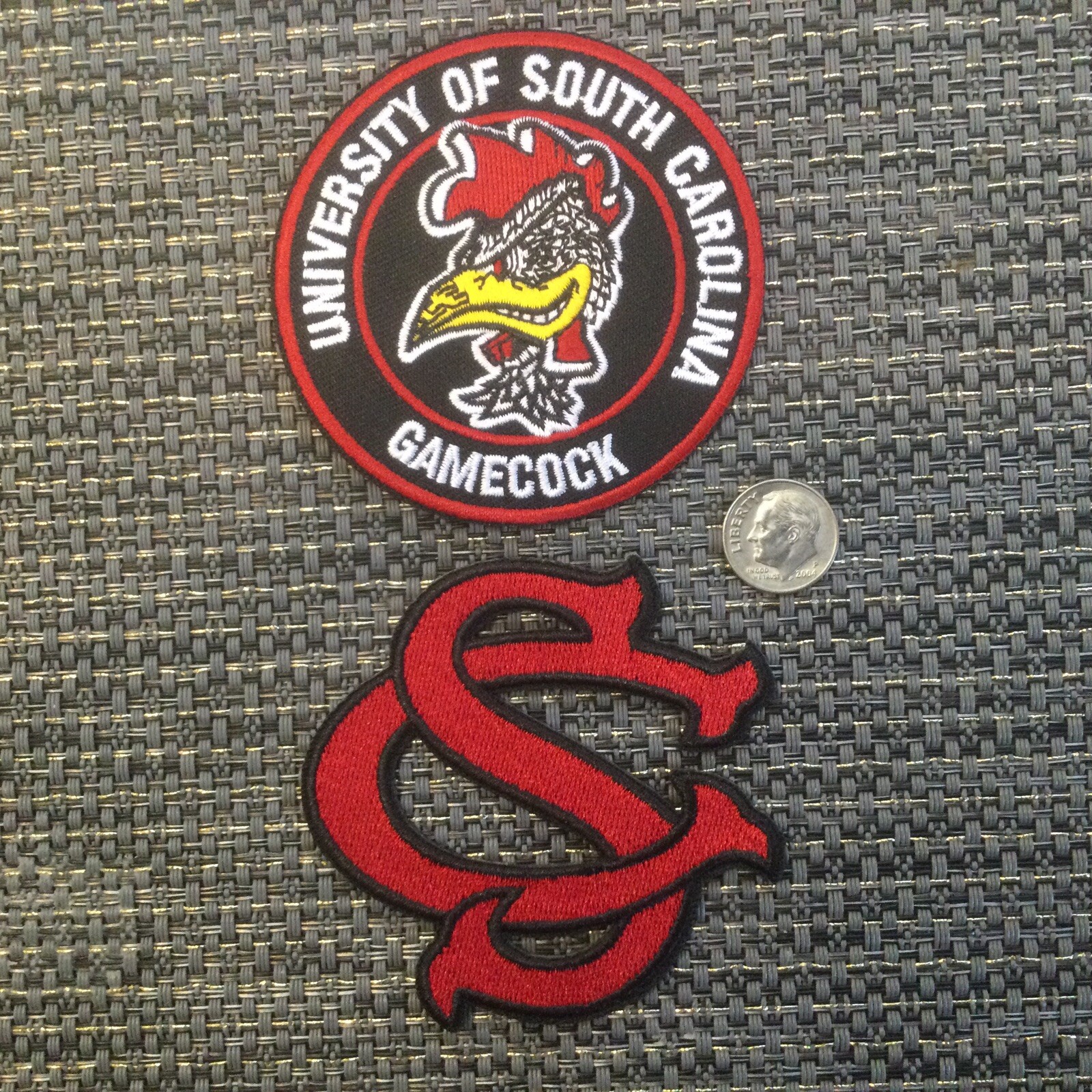 2 South Carolina Gamecocks  Embroidered Iron On Patches