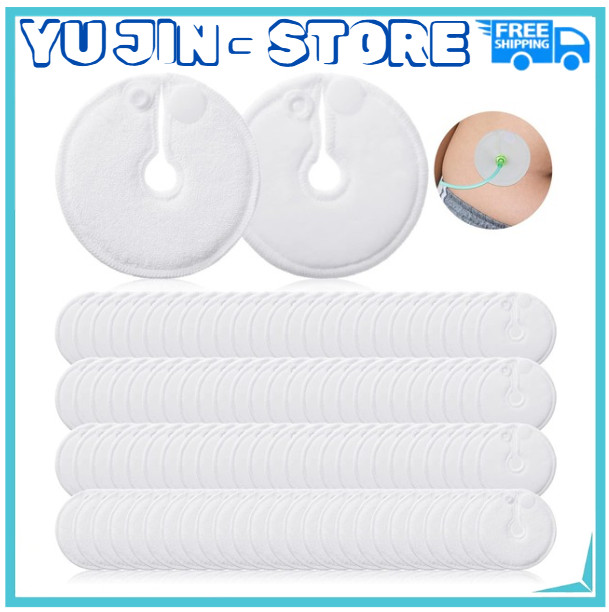 100 Pieces G Tube Pads G Tube Button Covers Peg Feeding Supplies Feeding Pads...