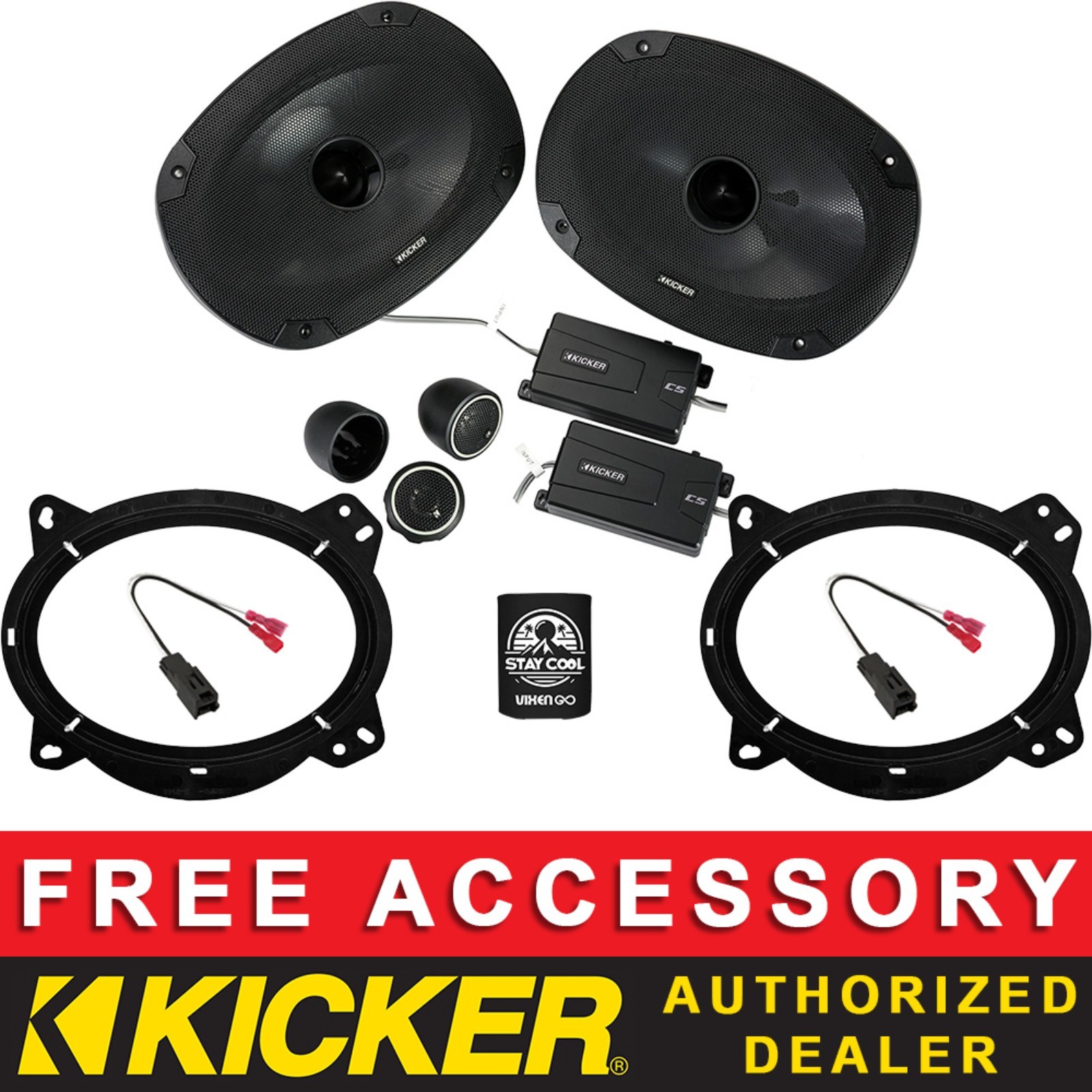 KICKER CSS694 6"X9" OEM SPEAKER REPLACEMENT KIT FOR TOYOTA TACOMA 2024-2025