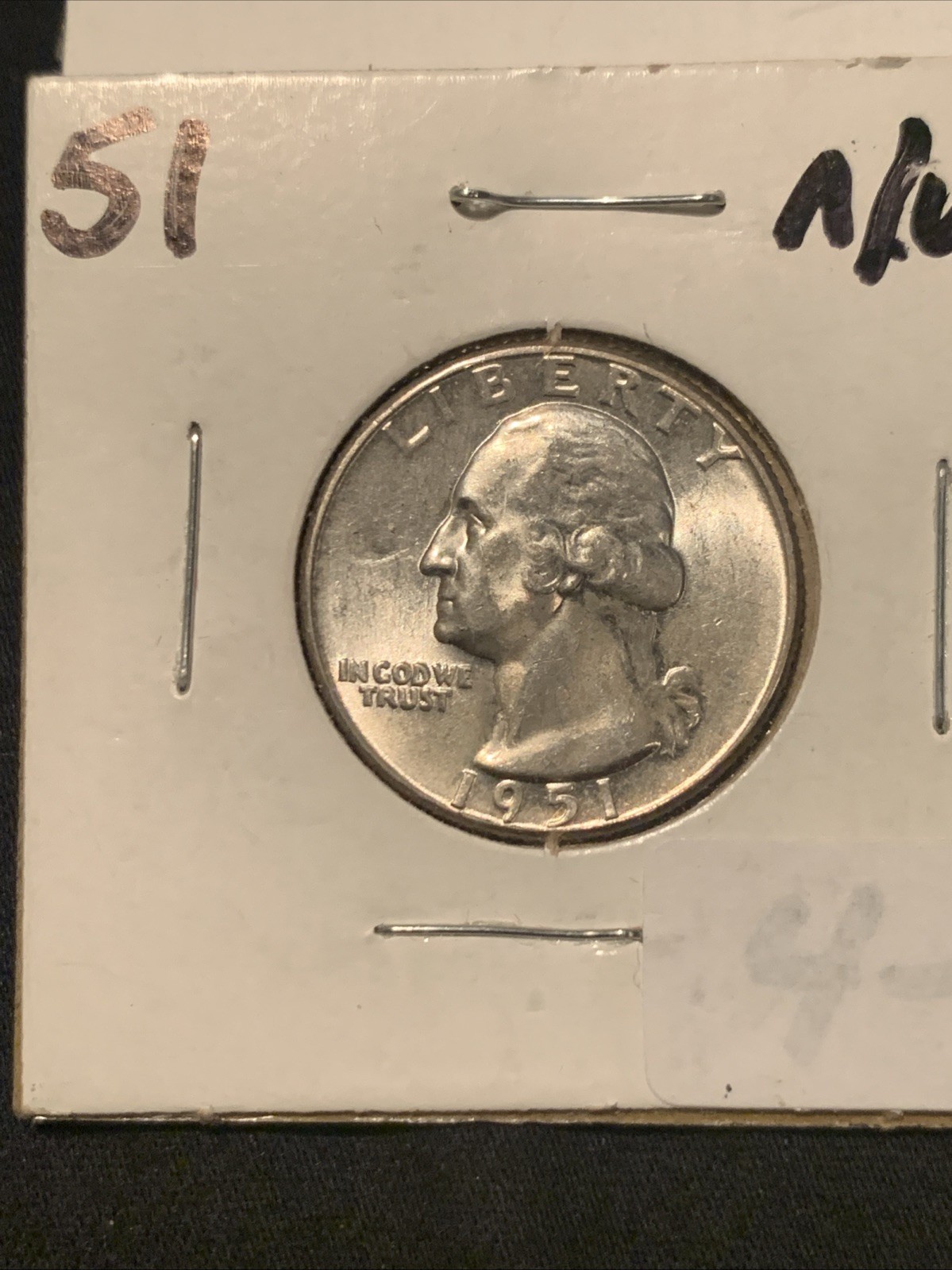 1951 WASHINGTON Quarter  - 90% SILVER - Nice Coin