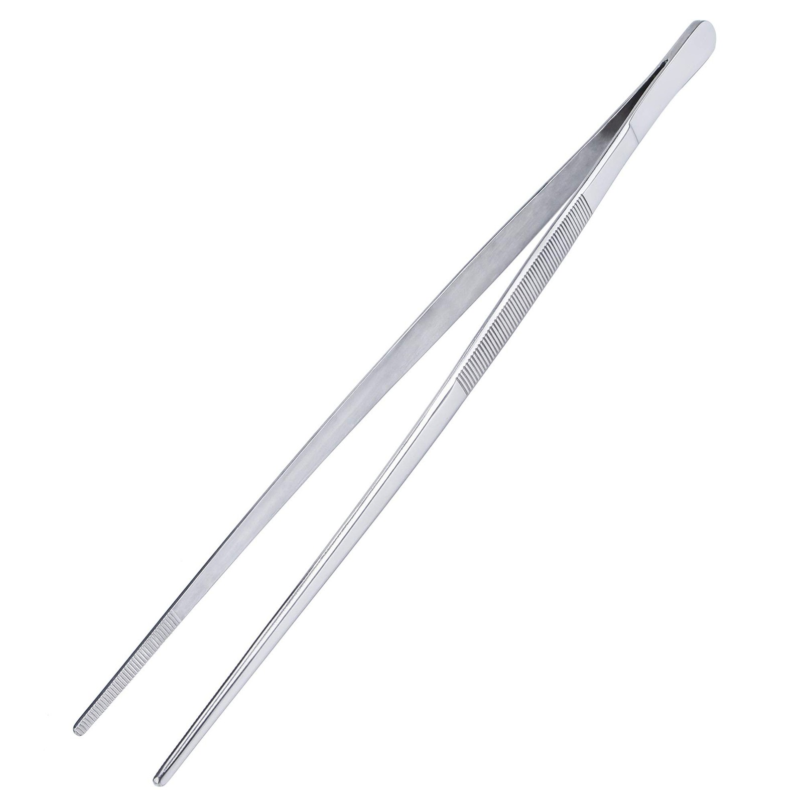 Extra Long 12 Inch Tweezers, Precision Kitchen Tongs, Silver