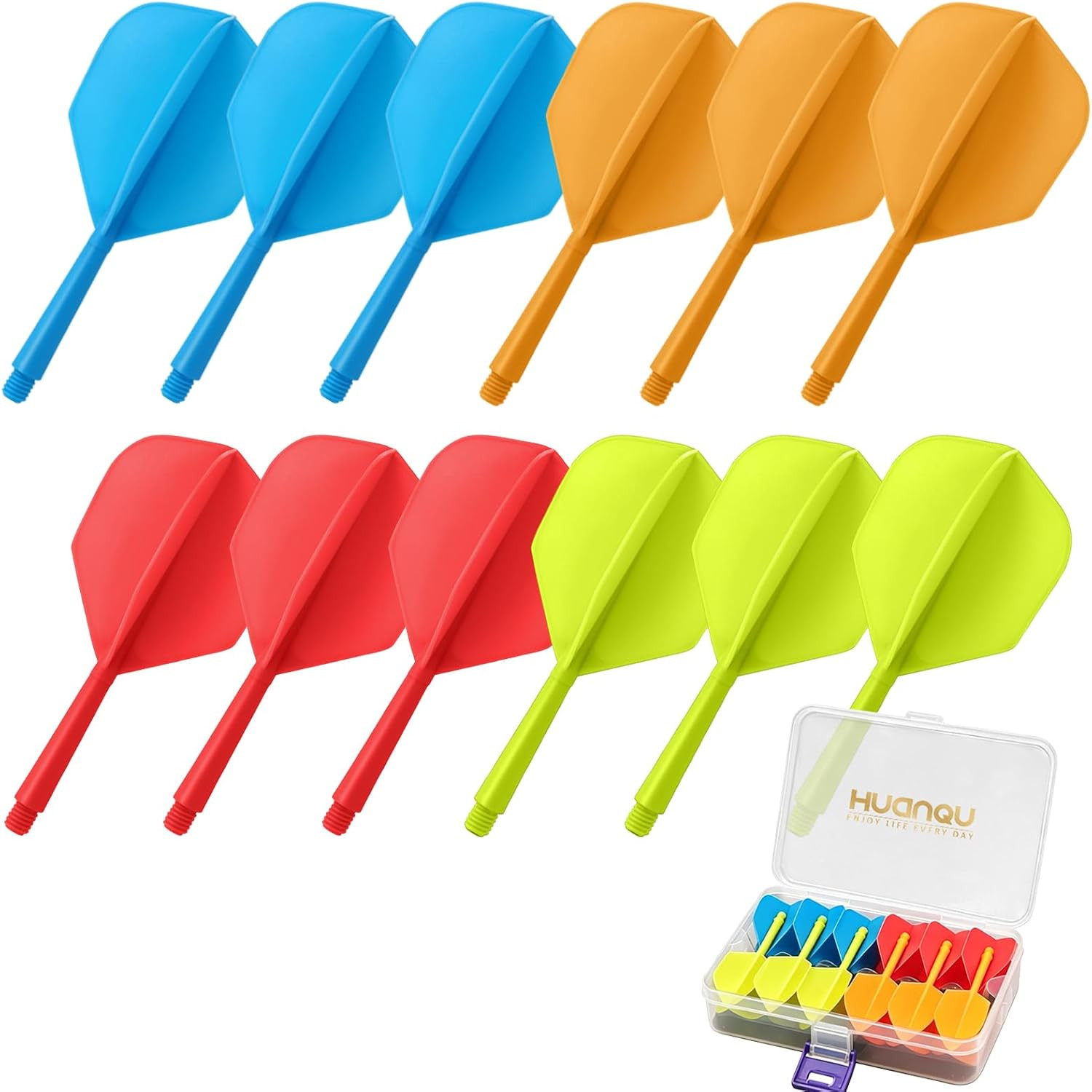 Integrated Dart Flights and Shafts，12Pcs Professional Dart Replacement Flights A