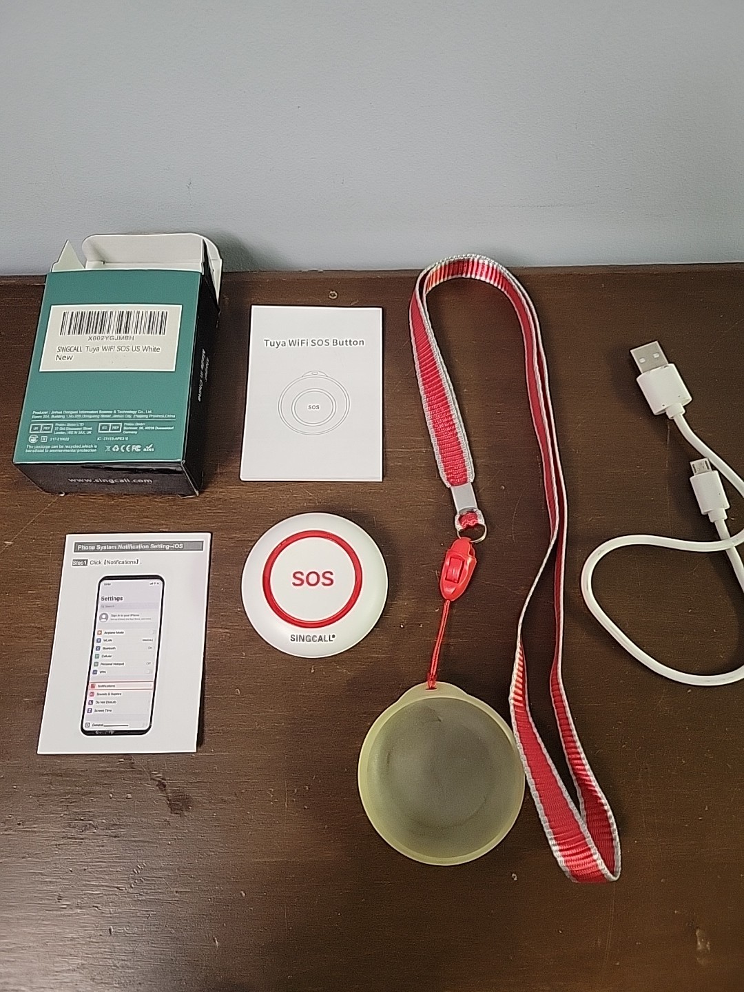 SINGCALL Emergency Caregiver Pager Wireless SOS Calling Button Using Tuya WiFi