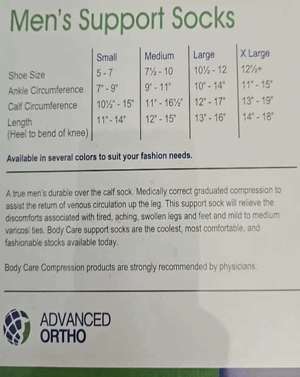 Advanced Ortho Compression Mens Support Socks, 30-40mmHg Navy - Medium