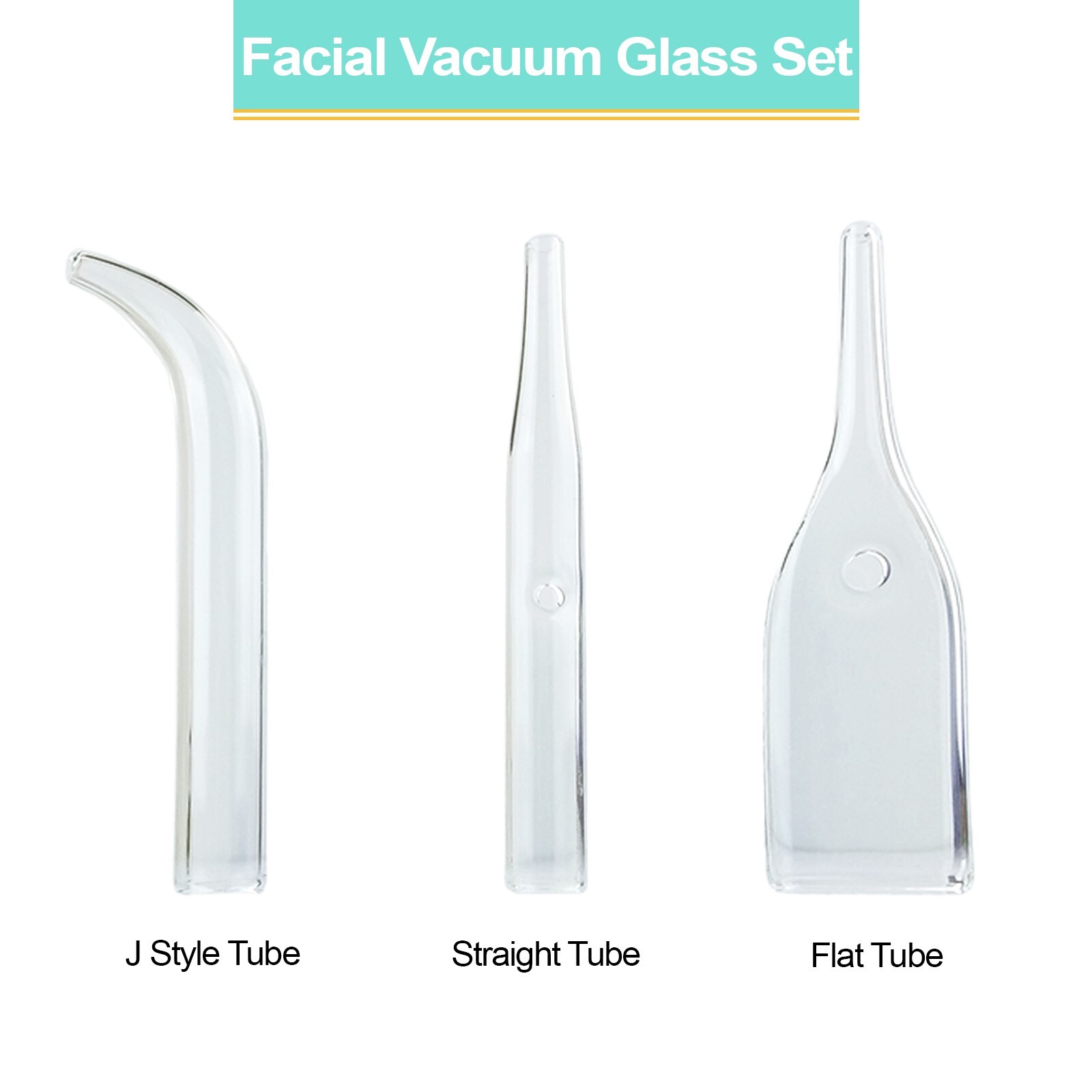 3 Piece Vacuum Spray Glass Tube Glass Set for Spas and Facial Rehab