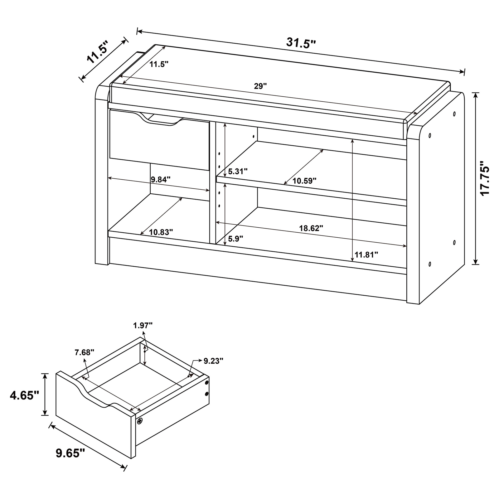 Coaster Arrington Storage Bench - 910322 - 910321 - 910323