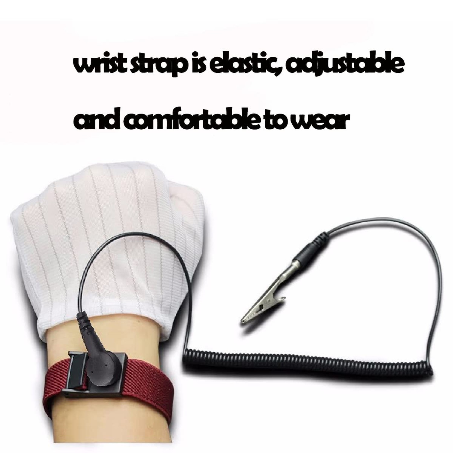 ESD Wristbands，Adjustable ESD Wrist Band Fits - 6 Pack for Working on Sen