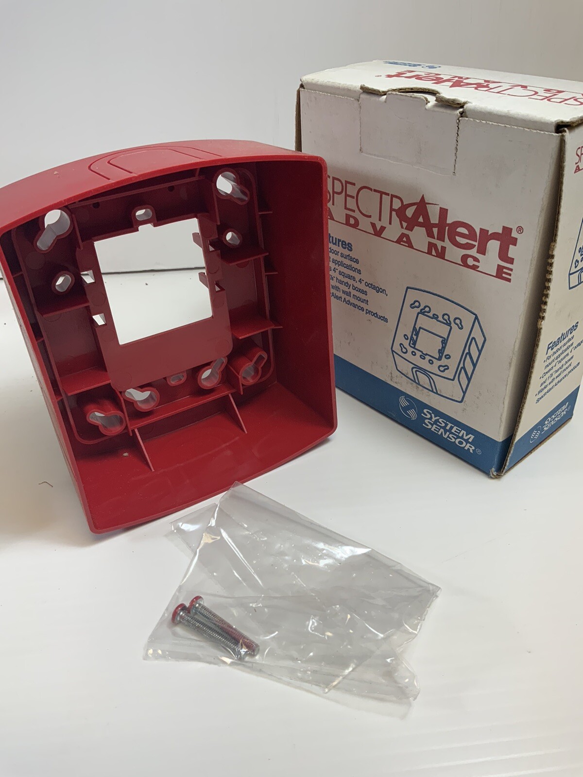 (2) System Sensor BBS-2 SpectraAlert Surface Mount Red Fire Alarm Box Skirt