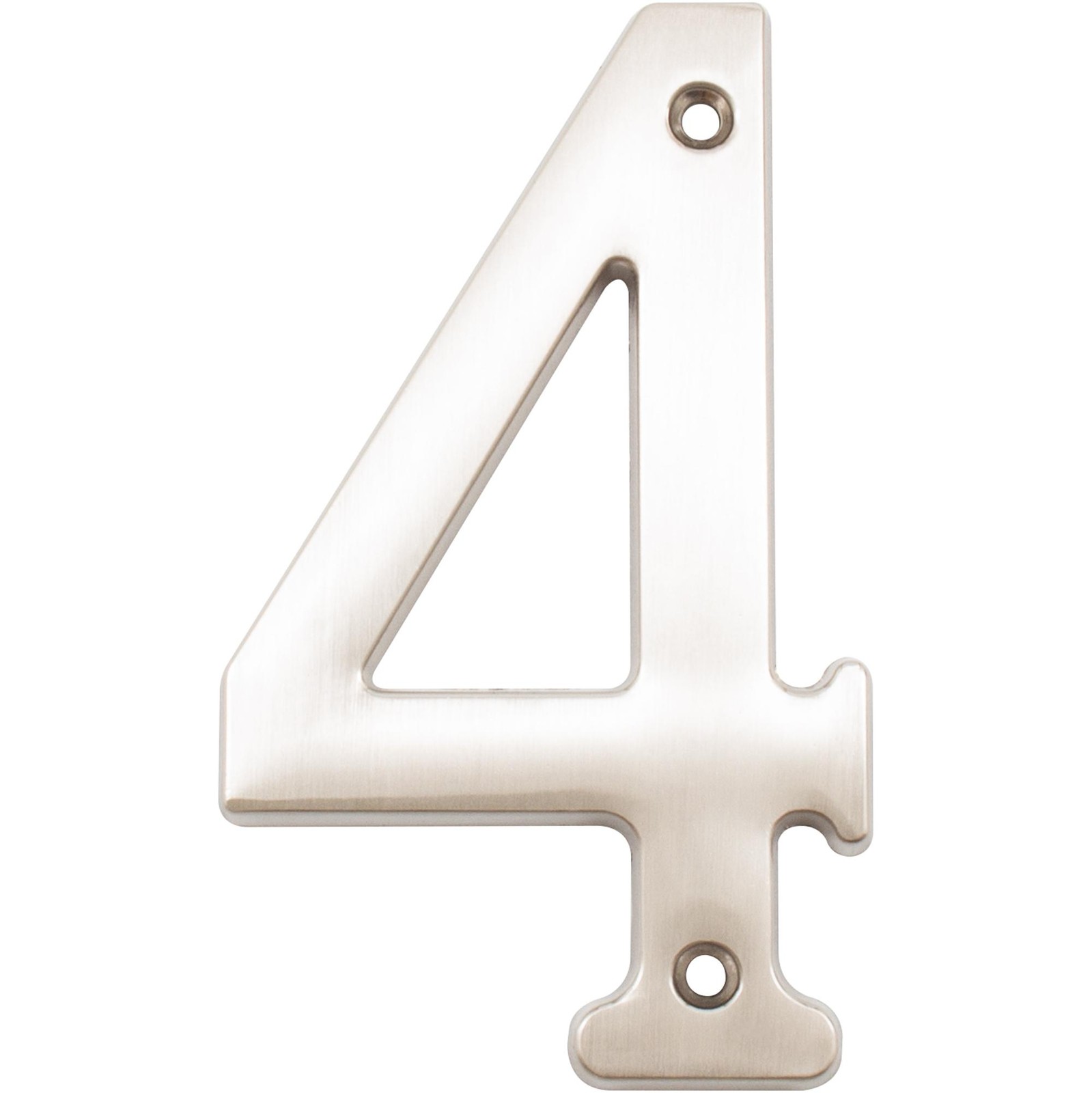 Heavy-Duty House Numbers, #4, 4 Inches, Satin Nickel by Stone Harbor Hardware