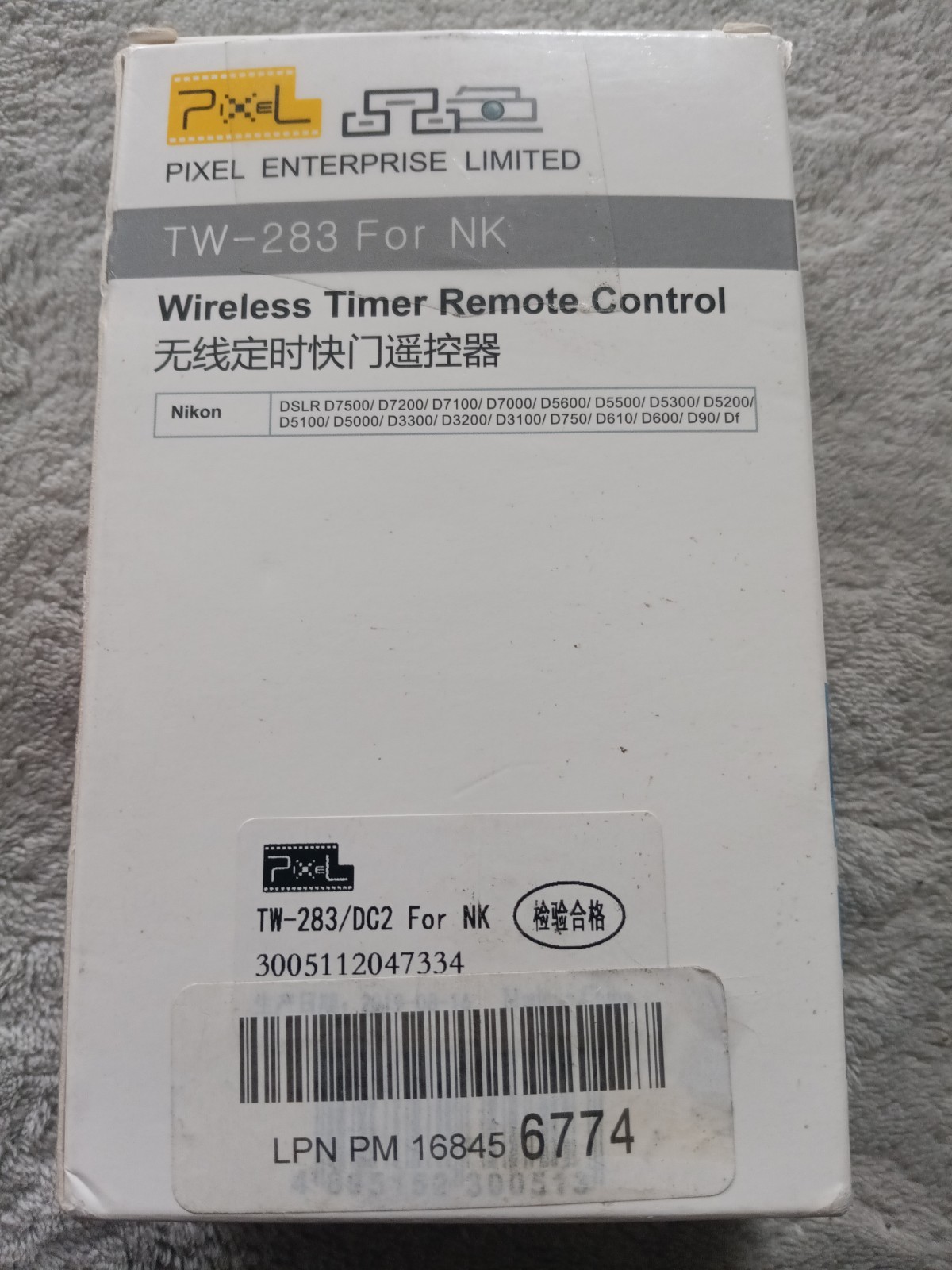 Camera remote control Nikon PIXEL TW-283 / DC0 wireless interval timer remote co