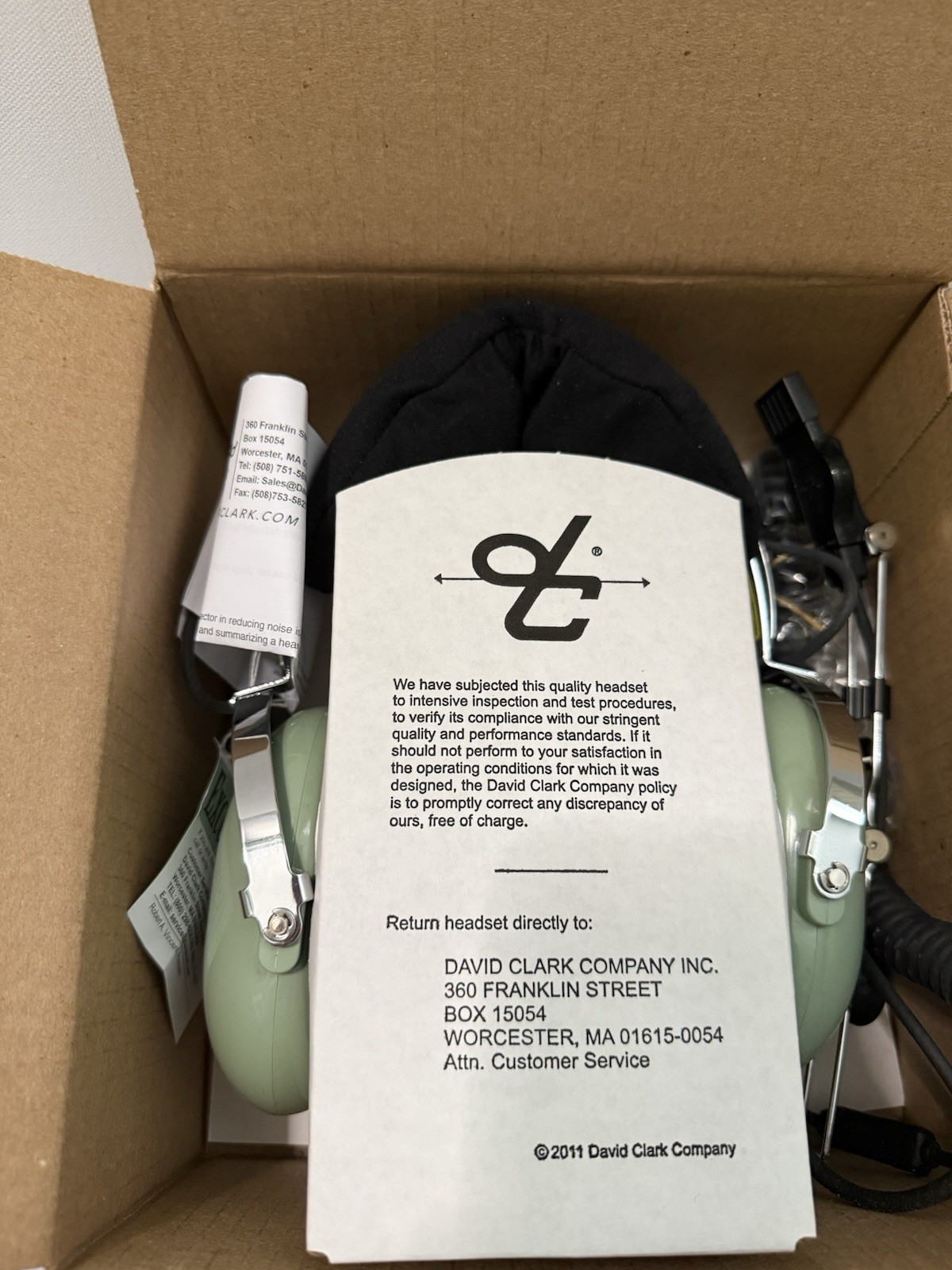 David Clark Brand New Aviation Headset H10-76 Green Aviation Headset