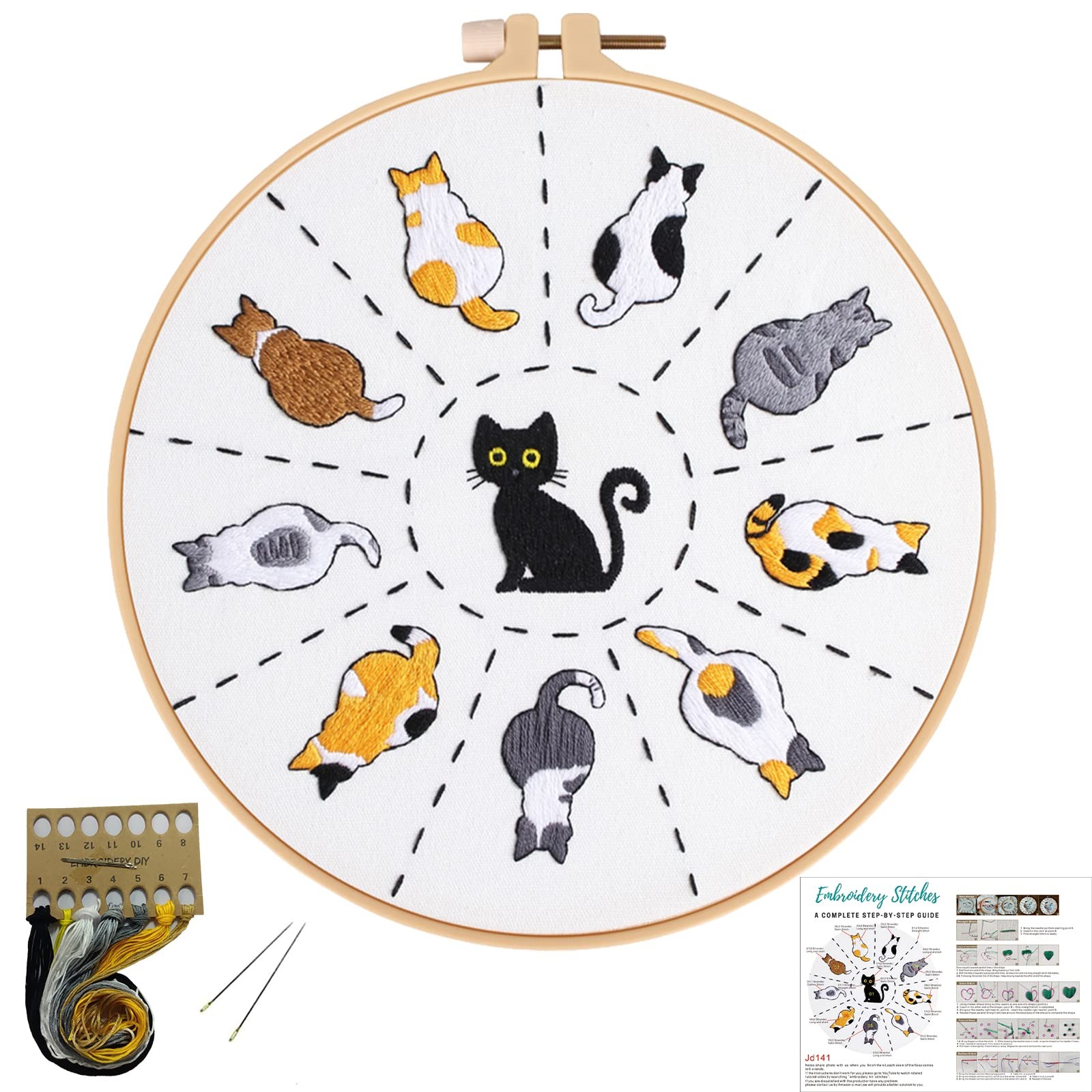 Louise Maelys Cats Beginners Embroidery Kits,Cross Stitch Onesize, kit-2