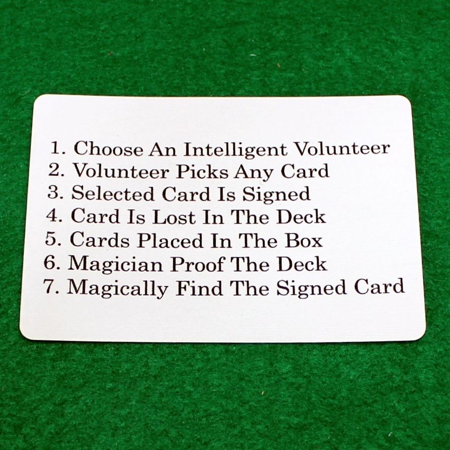 Instructions, Bicycle Printed Gaff Card, Blue