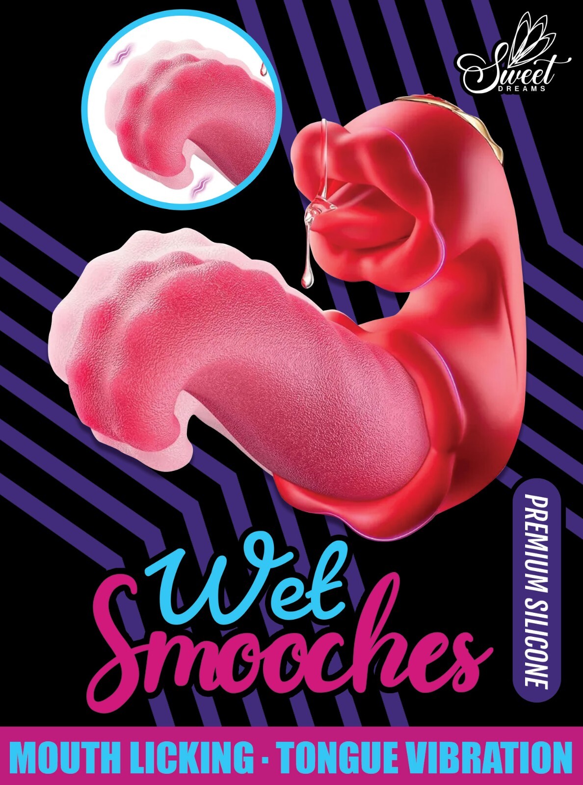 Wet Smooches Rechargeable Multi Function Tongue Vibrator & Clitoral Stimulator