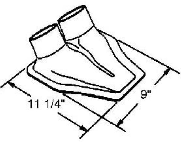 BB7030 Black Plastic Dual Naca Ducts 11 1/4"L x 9"H For 3" Duct Hose