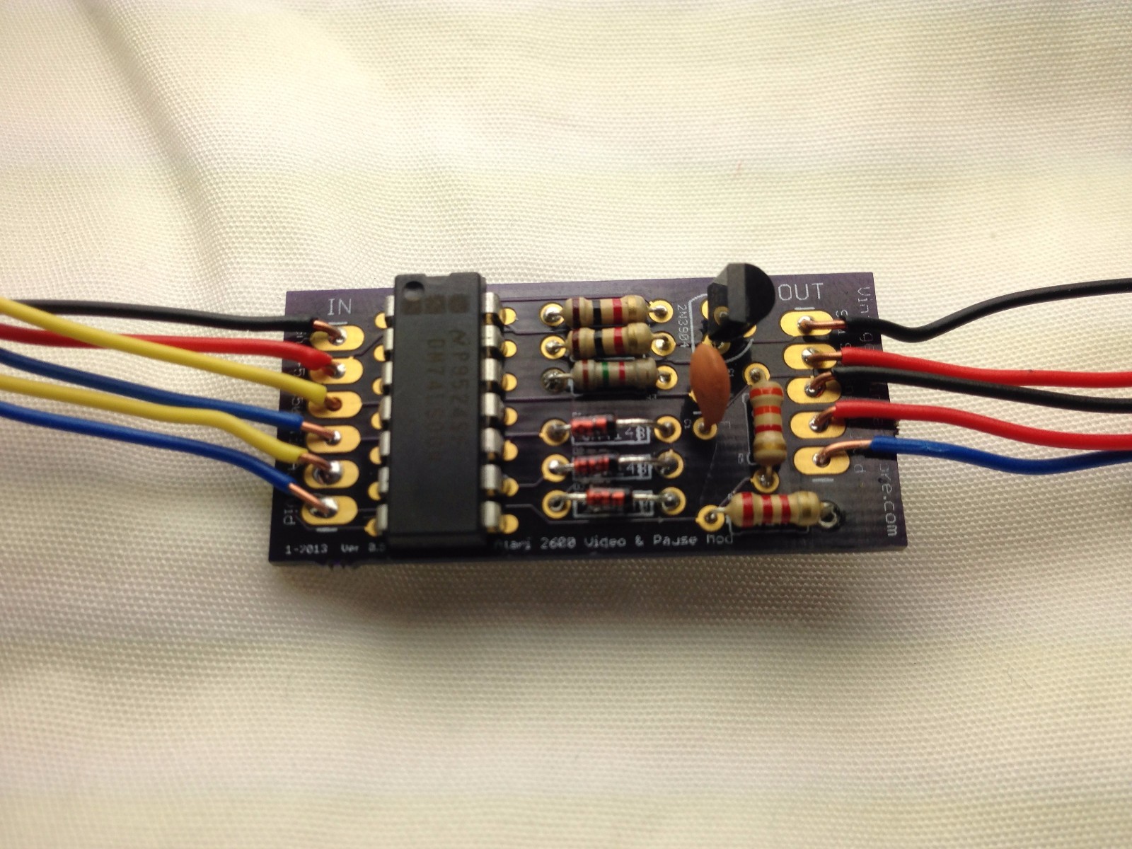 Atari 2600 Composite Video/Pause Mod Upgrade Combo Kit - DIY Unassembled
