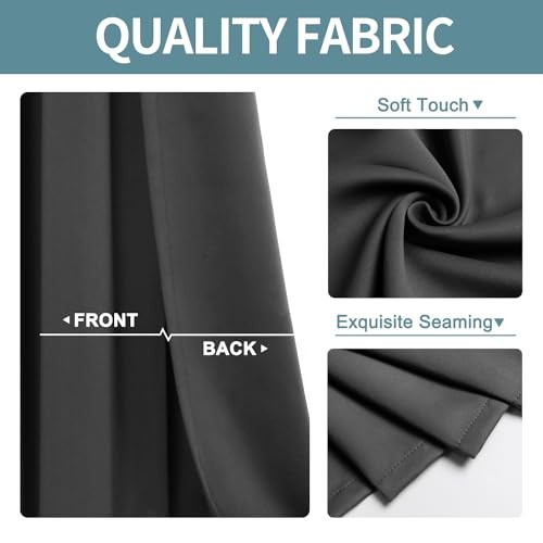 Room Divider Curtain 96 Inches Long, Wide 100"W x 96"L (Pack of 1) Dark Grey