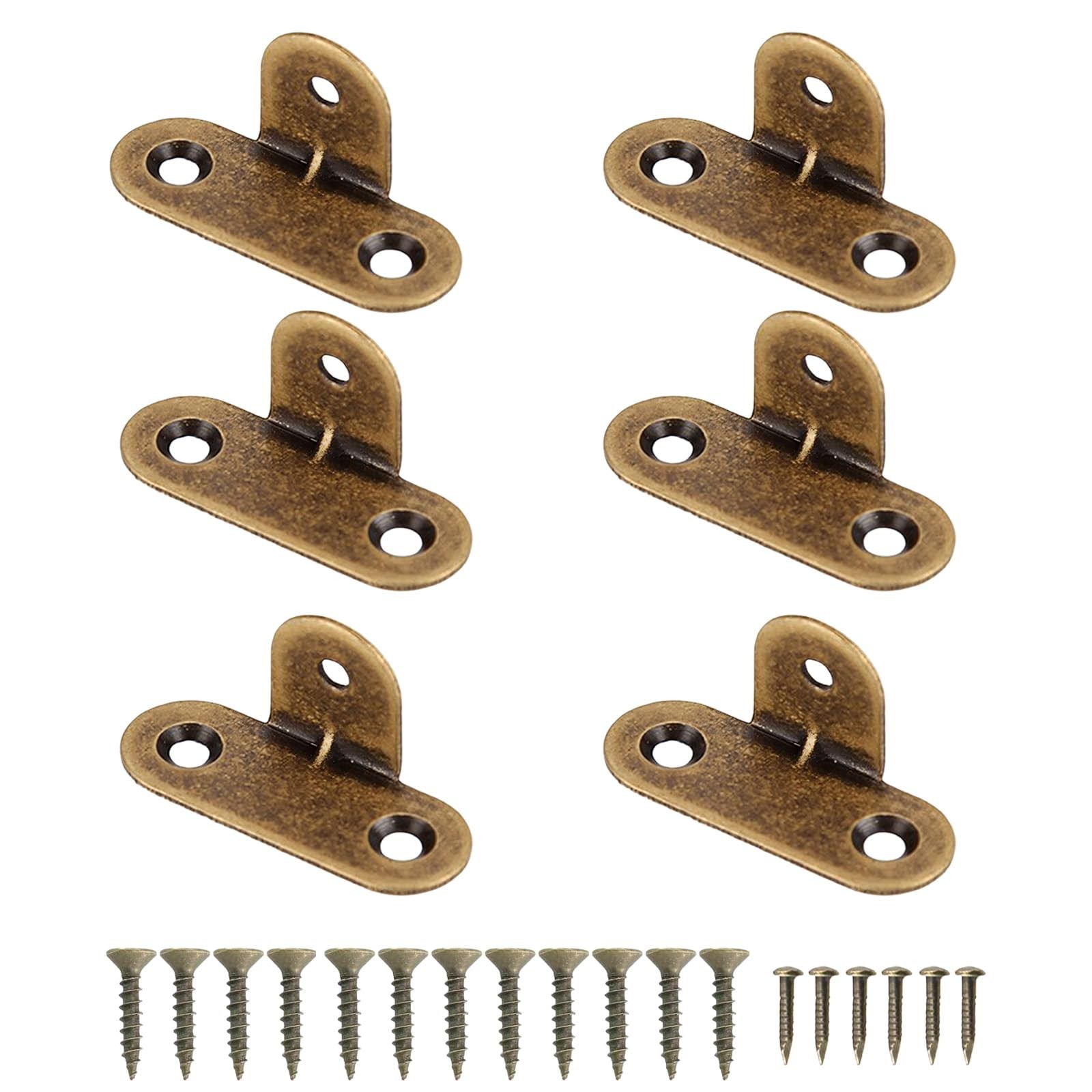 6 PCS Bronze Brass Corner Braces 90 Degree Right Angle Brackets T Shape
