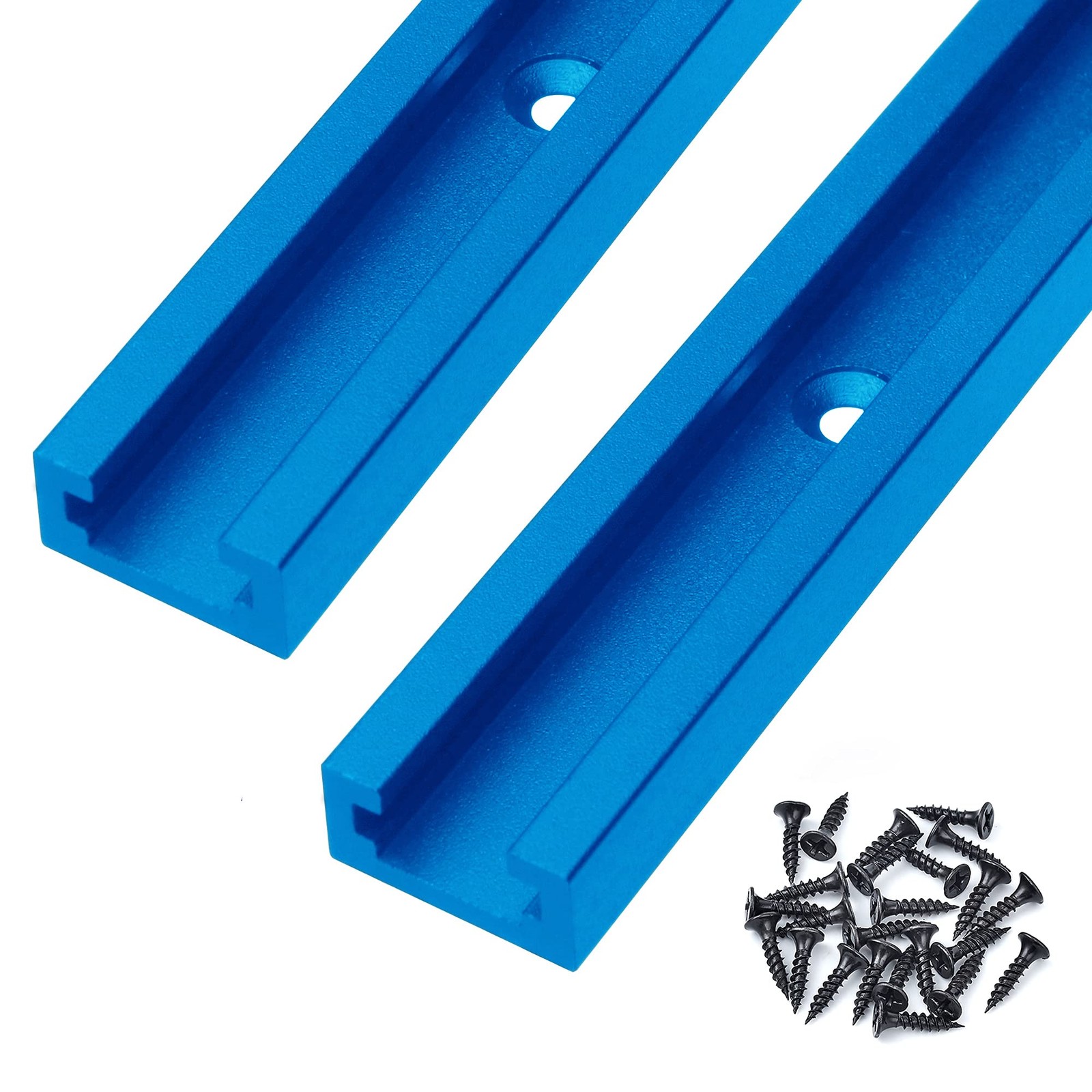 HOTTARGET Aluminum 48 Inch T-Track with Wood Screws–Double Cut Profile Universal