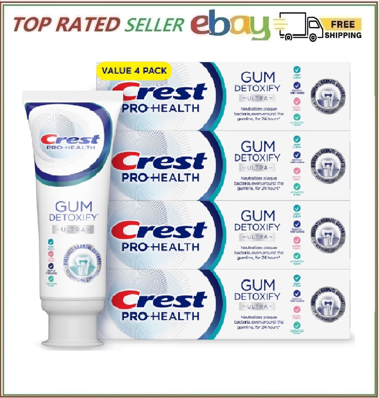 Crest Gum Detoxify Ultra Toothpaste, 4.7 oz., 4 pk.