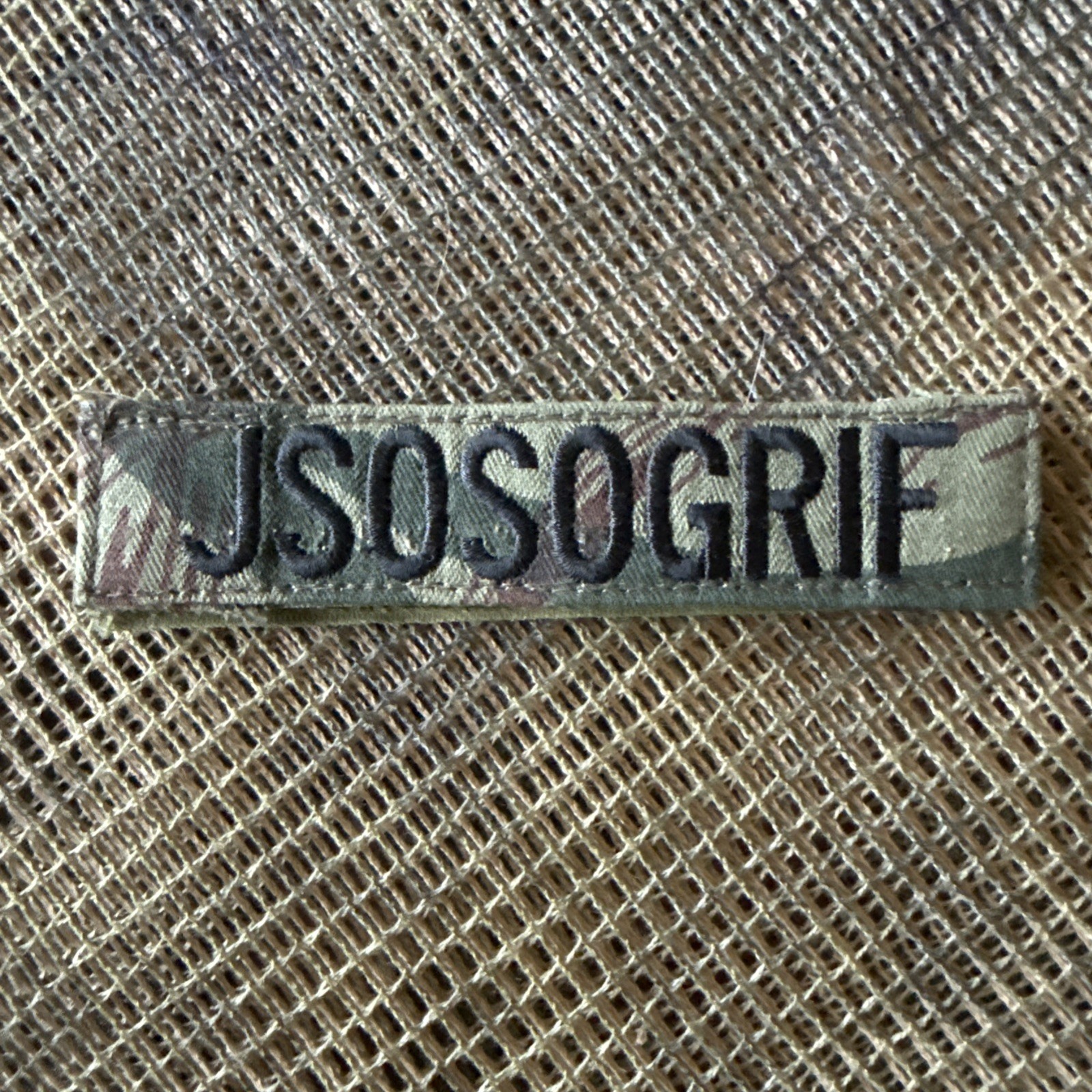 French Foreign Legion JSOSOGRIF  CAMO AFGAN WAR BRING-BACK NAME PATCH