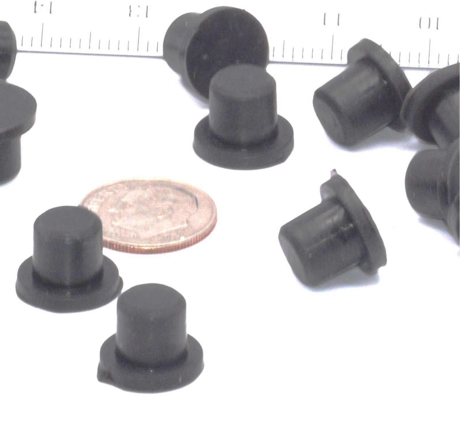 3/8” Rubber Hole Plugs 5/8" OD Compression Push In Stem Bumper 12 Per Pack