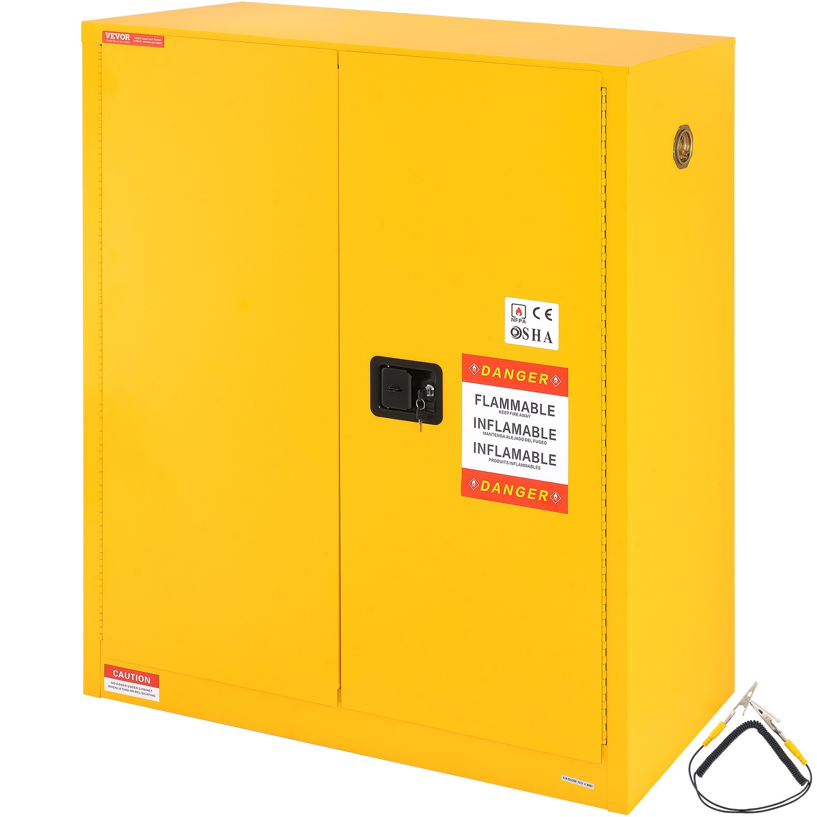 VEVOR Flammable Safety Cabinet Liquid Storage 34 Gal 43.1x18.1x50.1 in Cabinet
