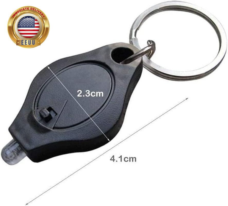 Black Mini Flashlight Keychain Keychain Lightweight Mobile Black Durable and Att