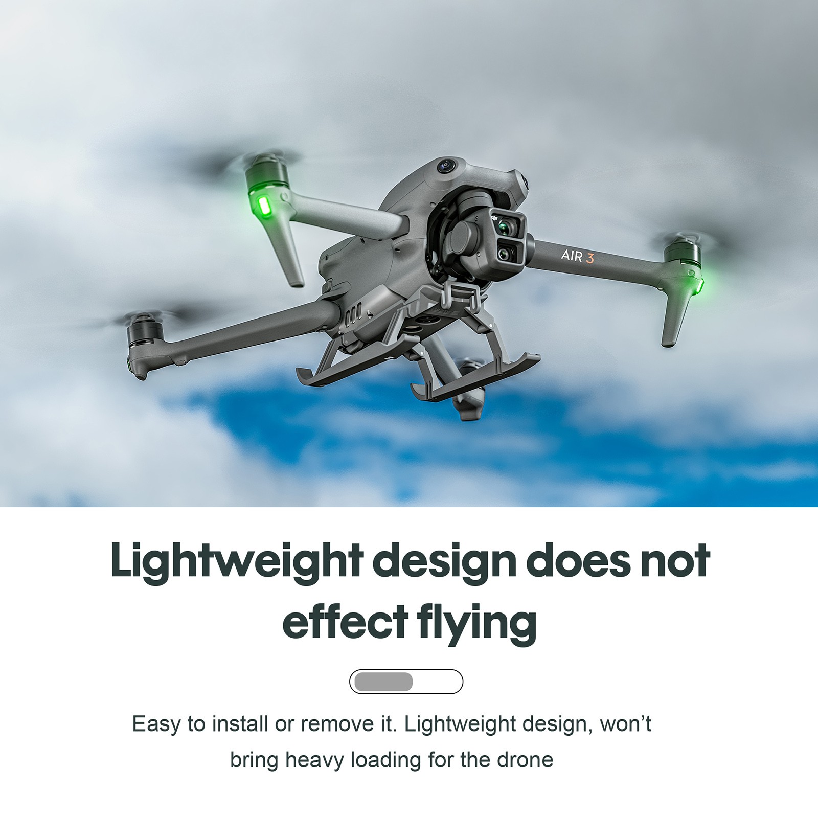 Foldable Extended Landing Gear for DJI Air 3
