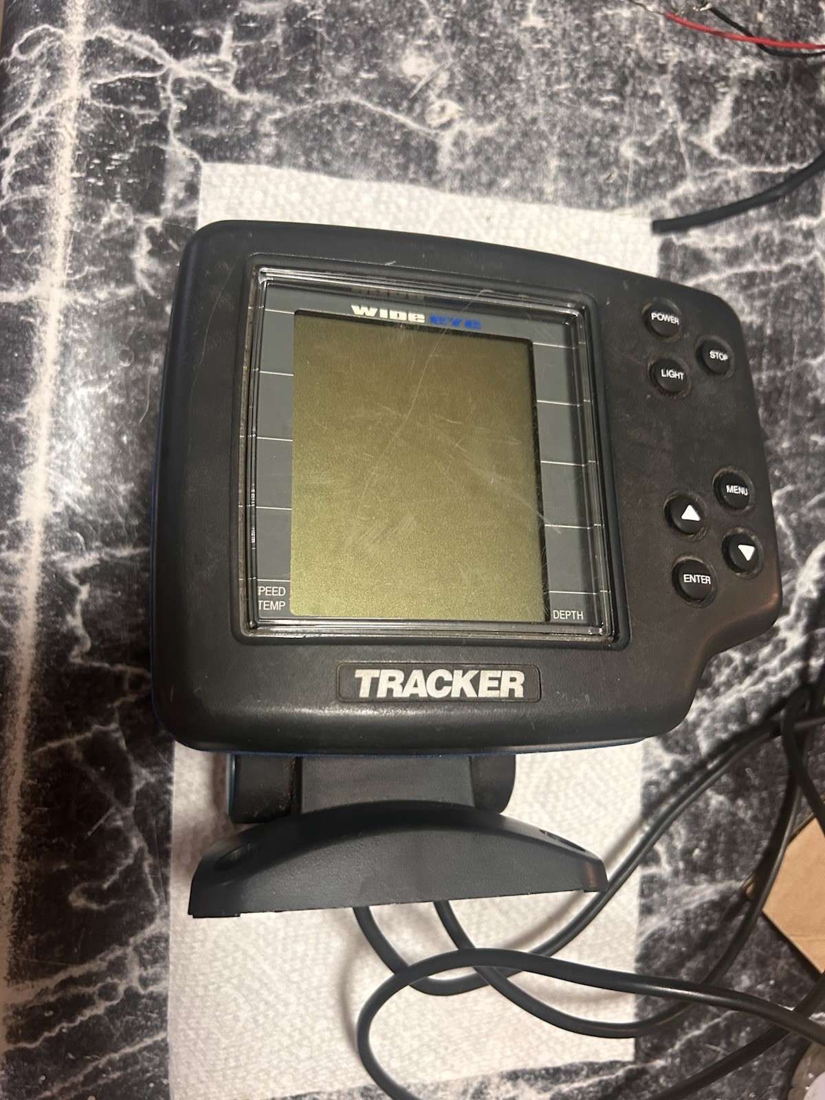 Tracker Wide Eye Fish Finder Depth Finder Head Unit Only Untested As-Is