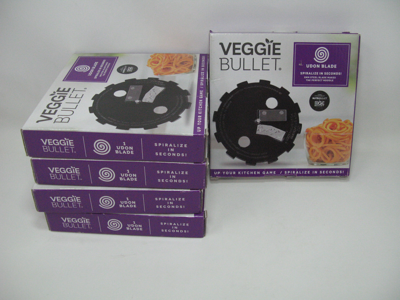 NEW - Lot of (5) Veggie Bullet Udon Noodle Blade Spiralize in Seconds 5mm Blade