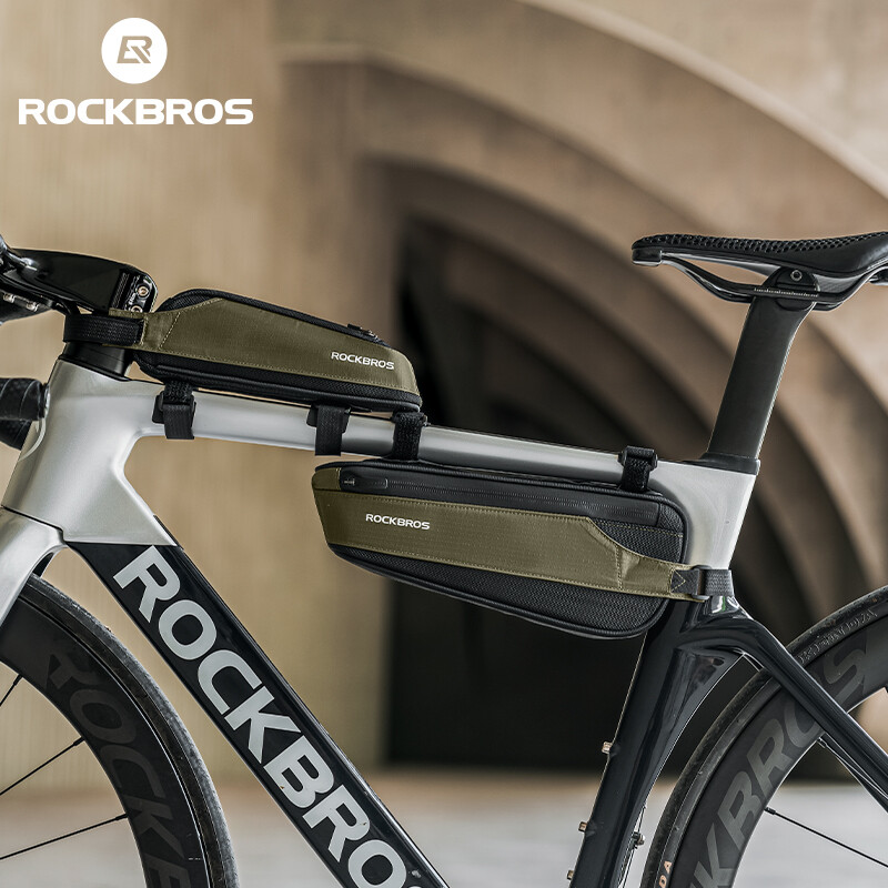 ROCKBROS Bike Tube Bag Combo Triangular Frame Bag Portable Waterproof Tool Bag