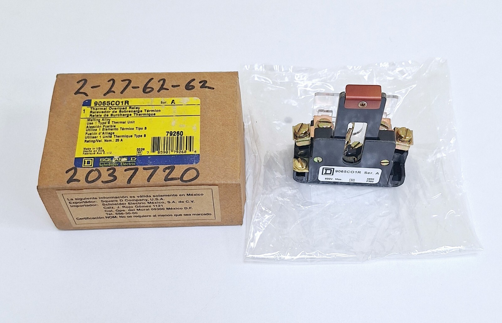 Square D 9065C01R SER A Thermal Overload Relay