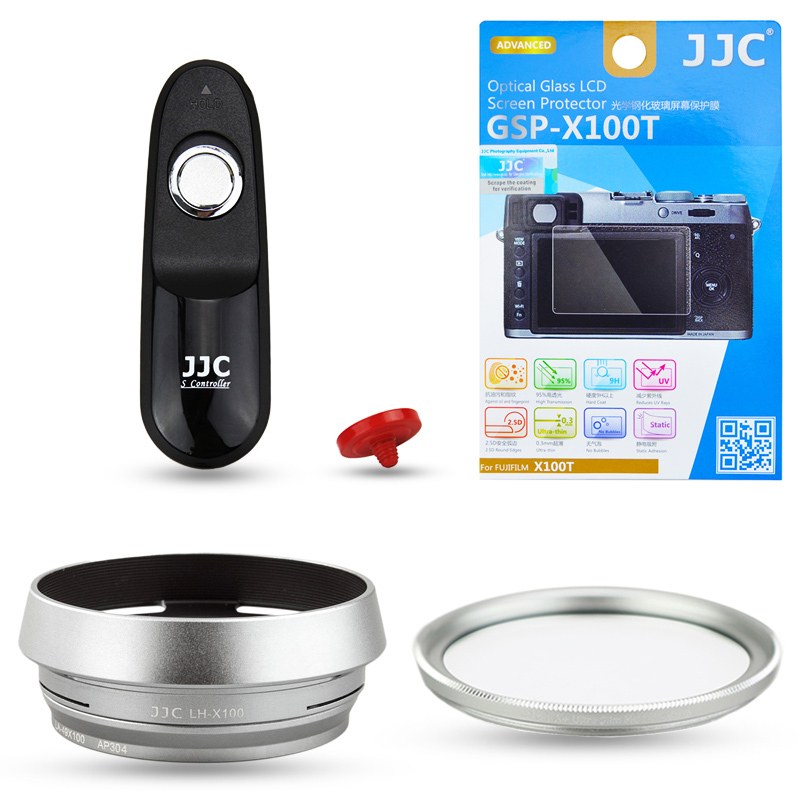 JJC 49mmUV Filter+Lens Hood+Screen Protector+Release Buttons fr FUJI X100T X100F