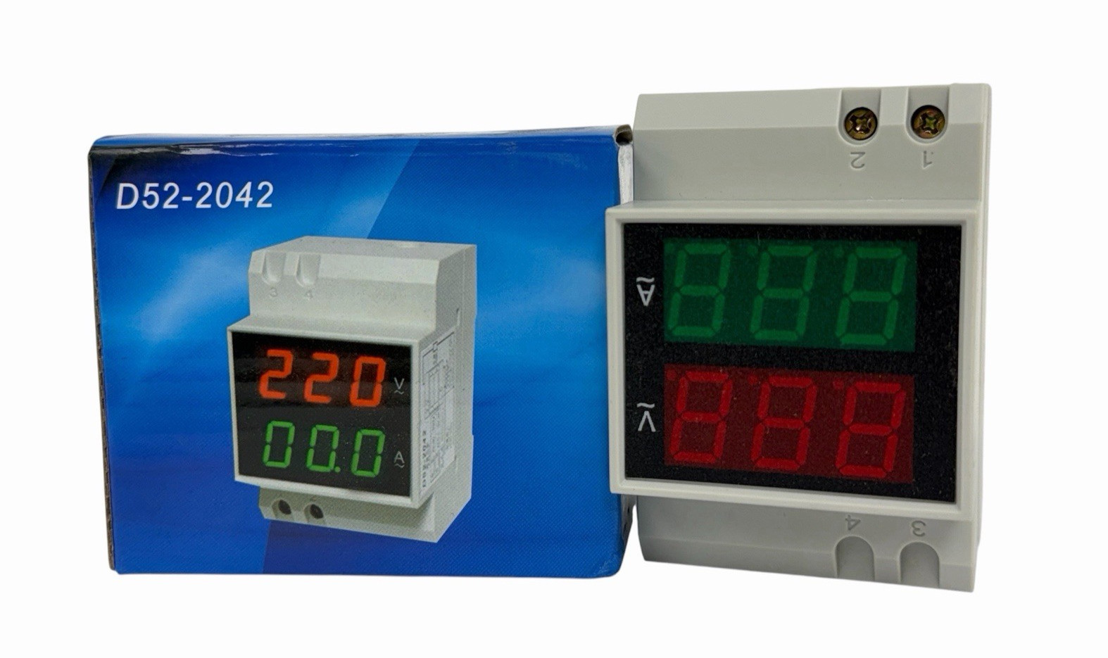 NIB D52-2042 DIN-RAIL AC VOLTAGE AND CURRENT DUAL DISPLAY AC80-300V AC0-100.0A
