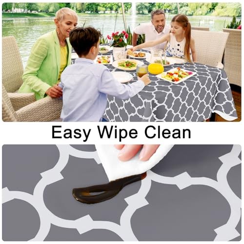 Square Table Cloth, Waterproof Vinyl Tablecloths 54" x 54" (Square) 1 Grey