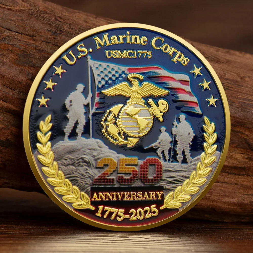 US Marine Corps 1775-2025 250th Anniversary Challenge Coin Military Veteran Gift