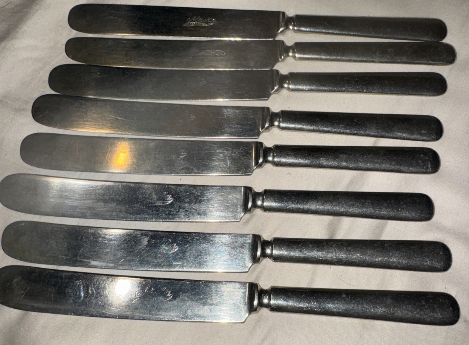 Vintage Alaska Flatware 8 Knives Silver Plated