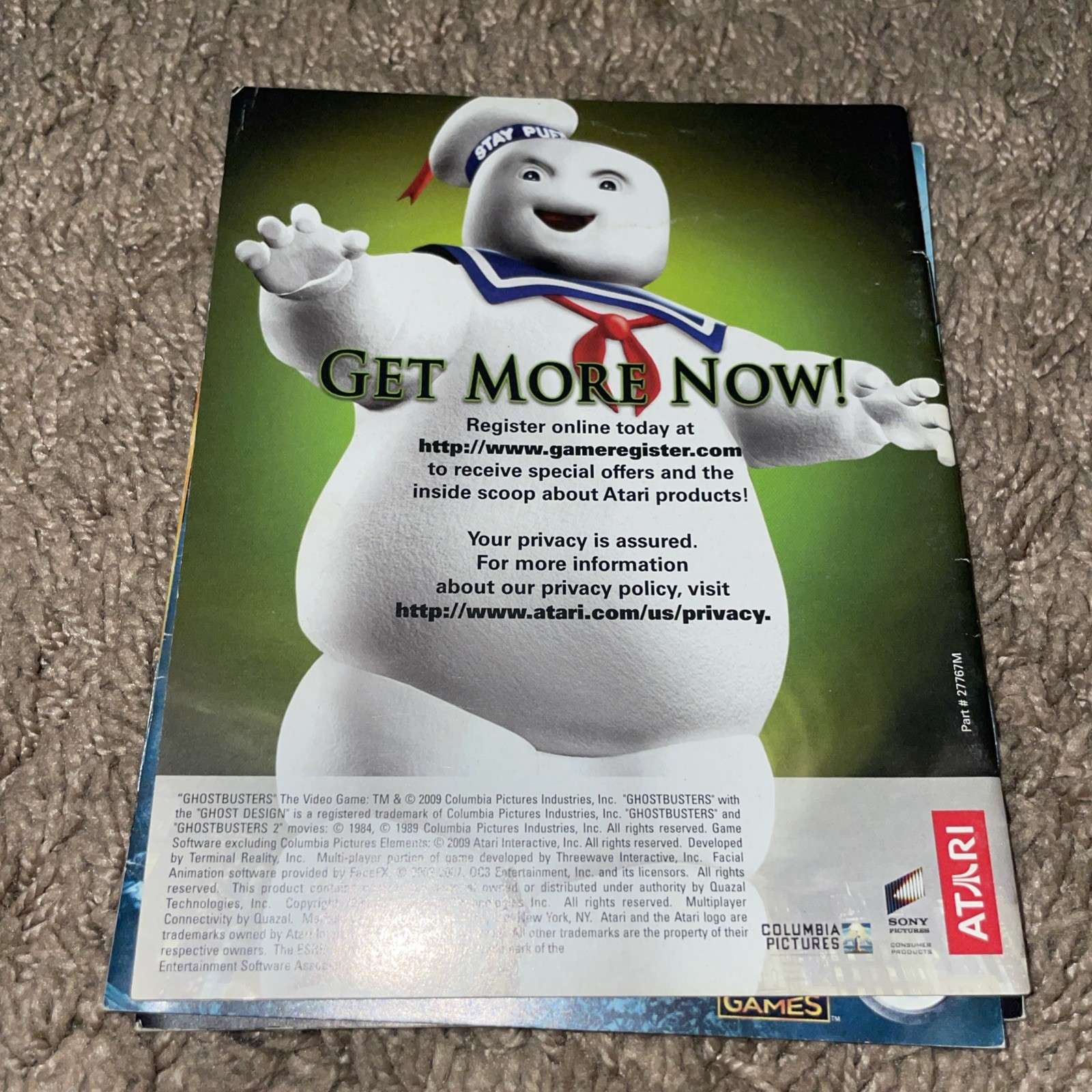 Ghostbusters ORIGINAL REPLACEMENT PlayStation 3 MANUAL PS3 Instruction Booklet