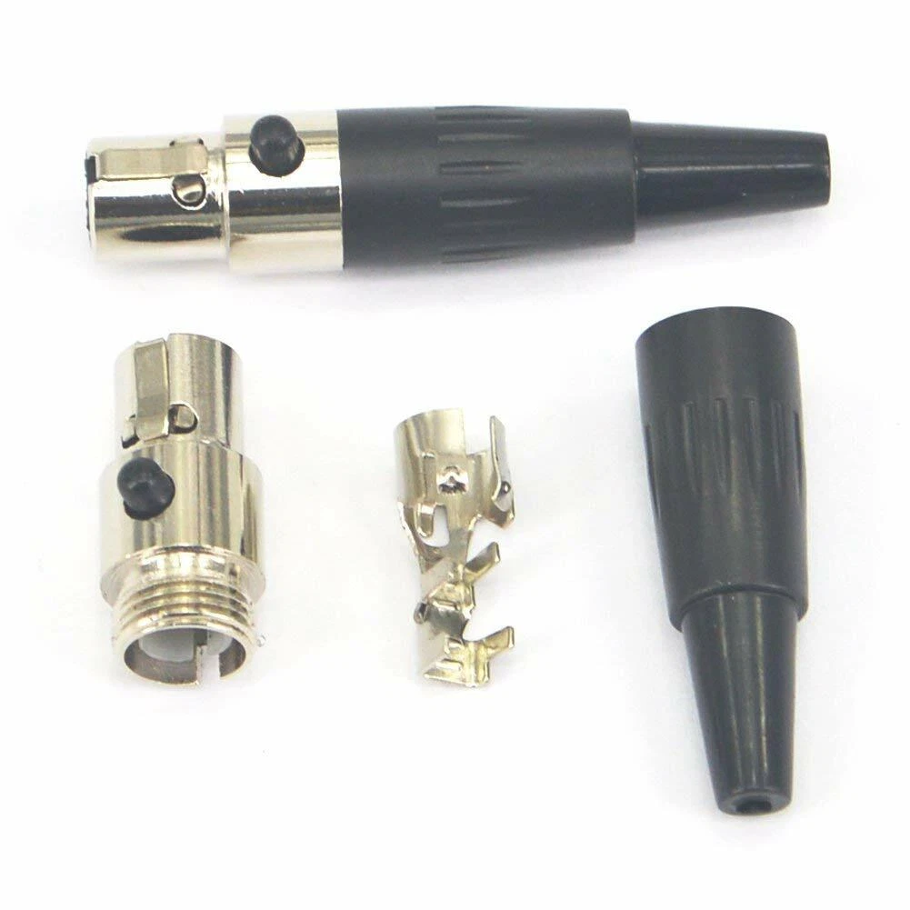 2x Mini XLR 4-Pin For Shure Wireless Headset Lapel Microphone Mic Connector NEW