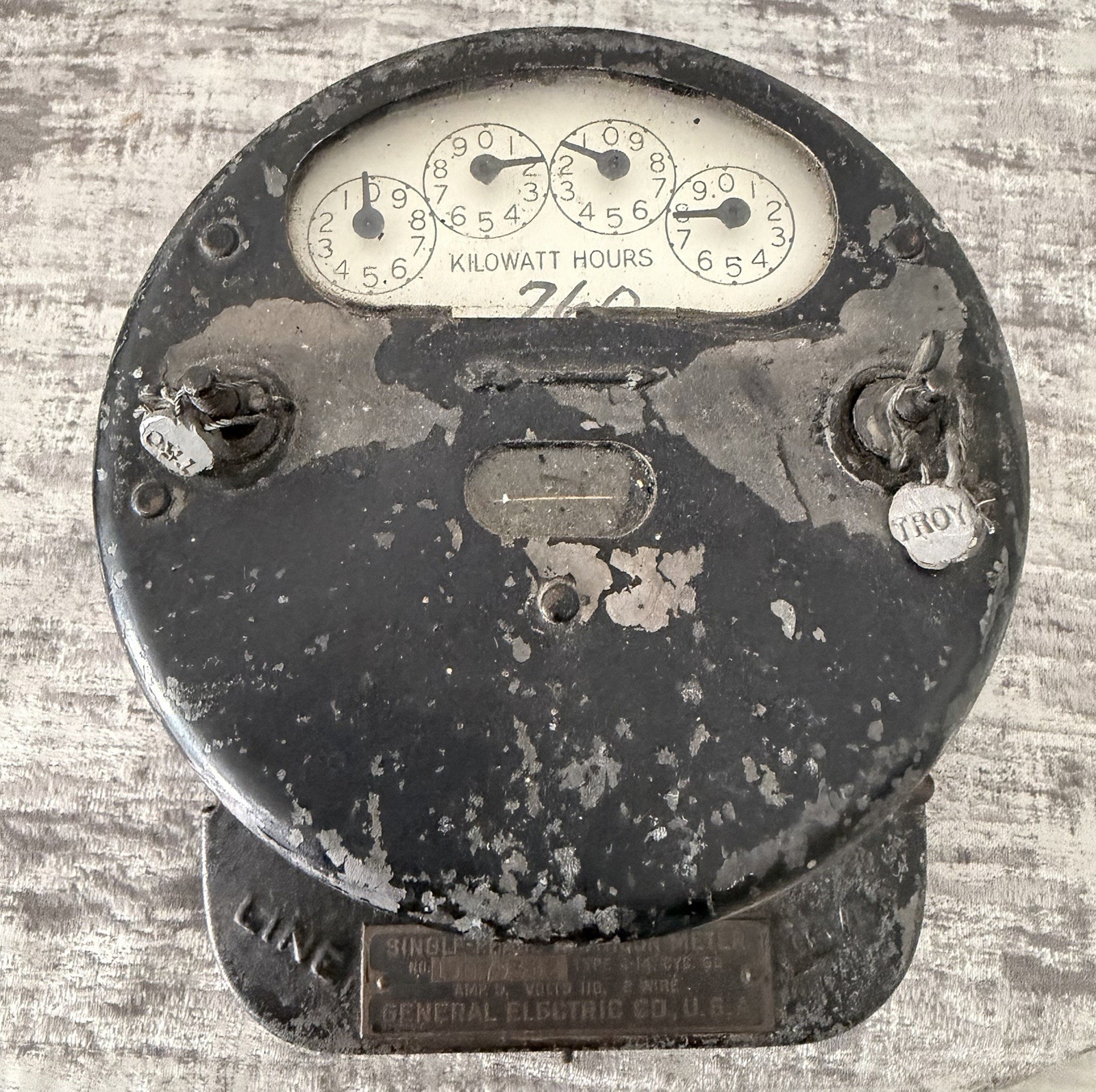 1909-1917 Antique General Electric Single Phase Watt Hour Power Meter